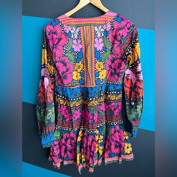 Anthropologie Pink and Blue Ruffled Tiered Sundress size XS - Picture 15 of 16